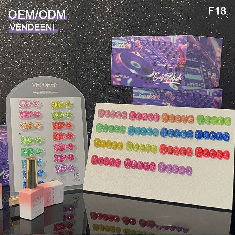 Vendeeni - UV Gel Polish/ Glow in the dark - 15pcs Set - F18