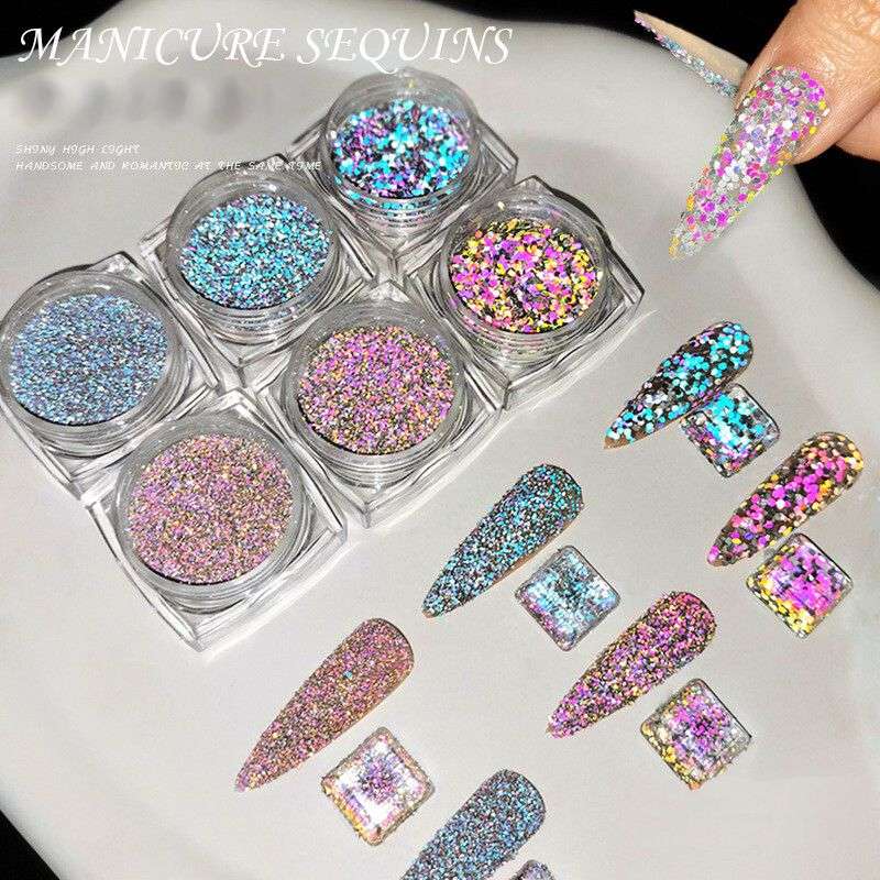 Diamond Chipping Reflective Disco Glitter 6pcs