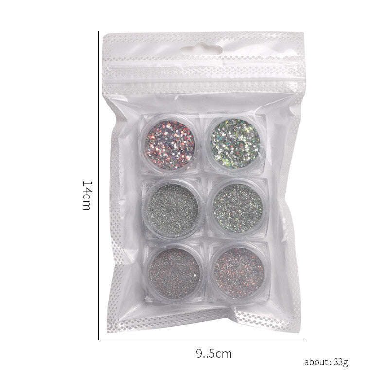 Diamond Chipping Reflective Disco Glitter 6pcs