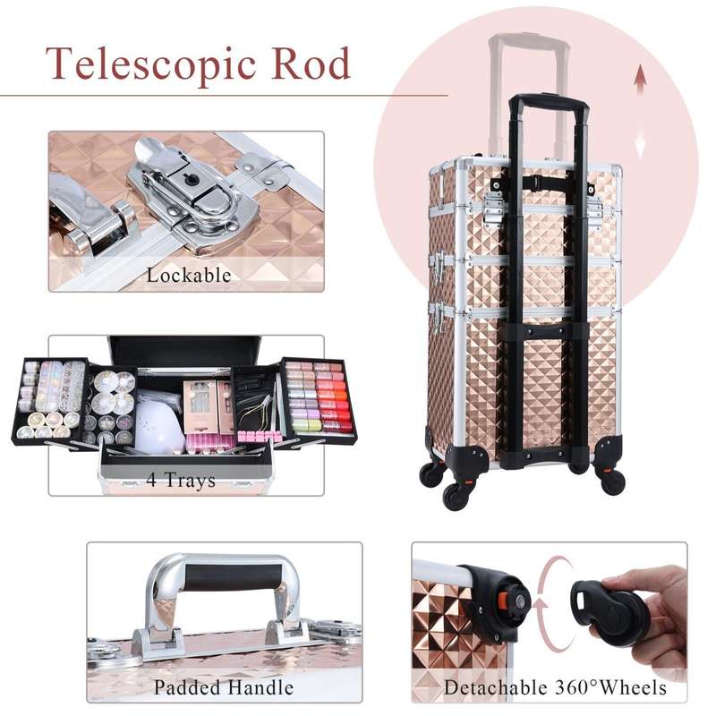 Storage Case - Professional Beauty Case / Makeup Case Trolley - 2 Layer (Big)