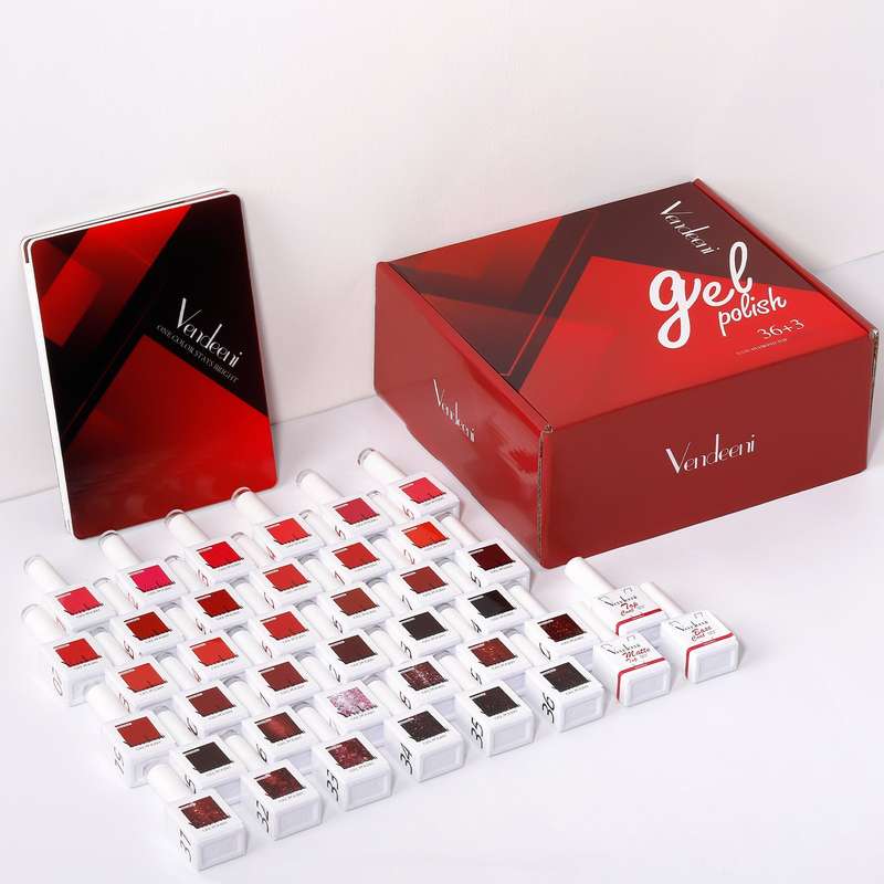 Vendeeni - UV Gel Polish - 36 Colours (Red & Glitter) - Set 5