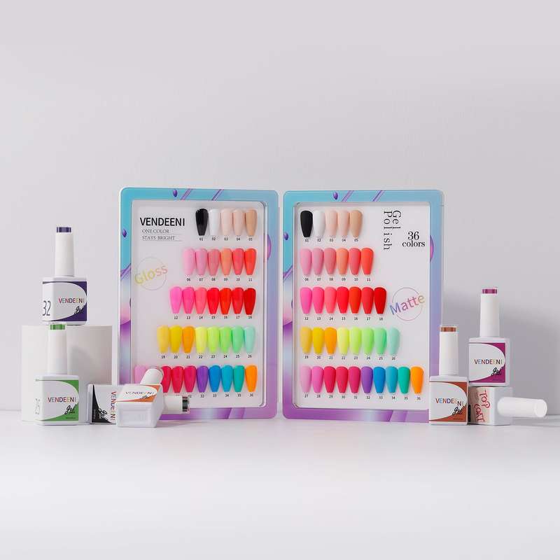 Vendeeni - UV Gel Polish - 36 Colours (Bright/Neon/ Nude/Black/White) - Set 3