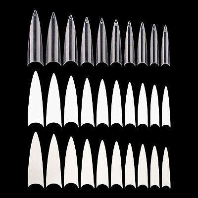 Stiletto - Half Cover Nail Tips - 100pcs - Box (Buy 1, Get 1 Free)