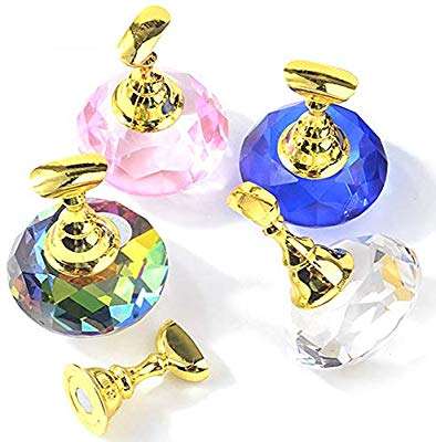 Nail Art Display - Crystal base + 5 holders