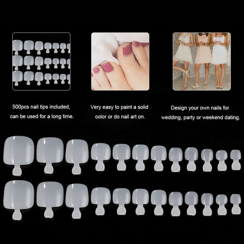 Toe Nail Tips with Tabs - 500pcs - Bag
