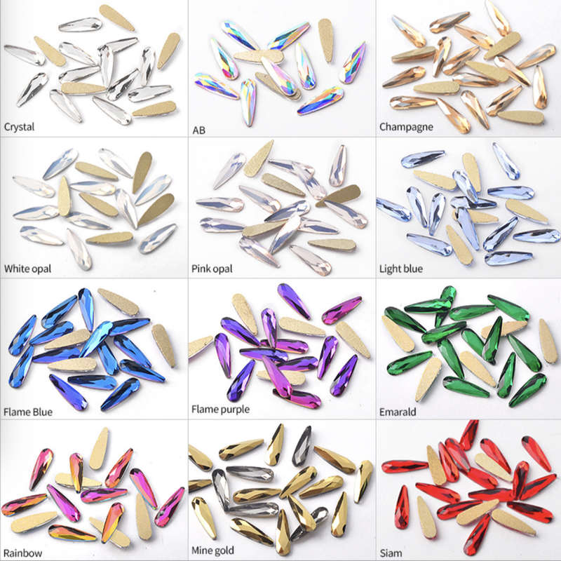 Waterdrop Diamonds Flat Bottom - 10pcs (Buy 1, Get 1 Free)