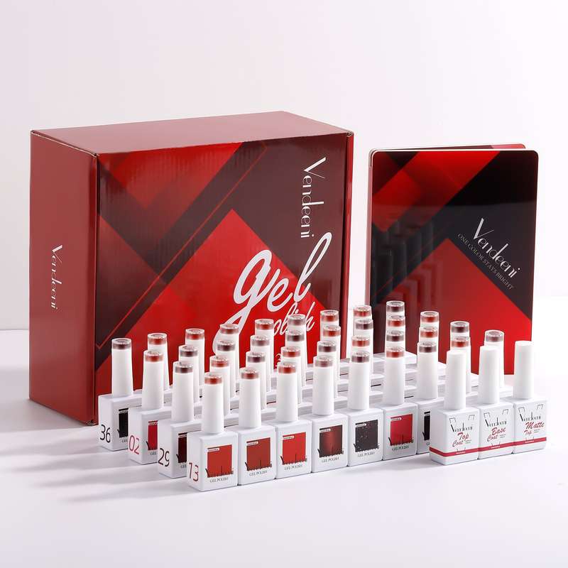 Vendeeni - UV Gel Polish - 36 Colours (Red & Glitter) - Set 5