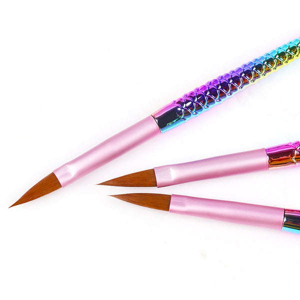 Acrylic Brush - Mermaid Tail - 3pcs