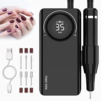 35000RPM Electric Nail File/Drill Machine - Rechargeable / Cordless / Portable