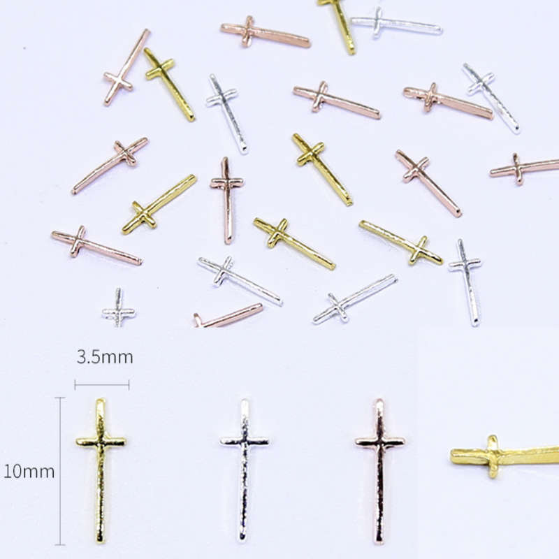 Metal Nail Jewelry - Cross - 10pcs