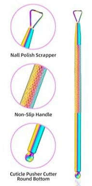 Cuticle Peeler Scraper - Colourful