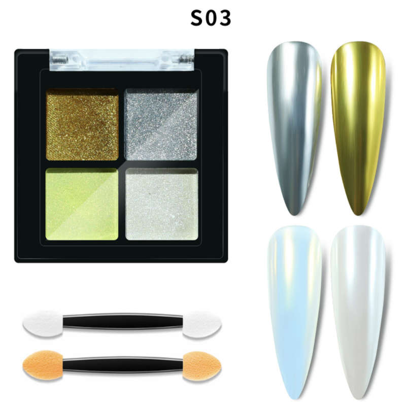 Solid Mirror Chrome Powder - 4 Colours - Set #03