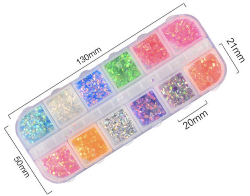 Nail Decoration - Hexagon - 12 Grit Box