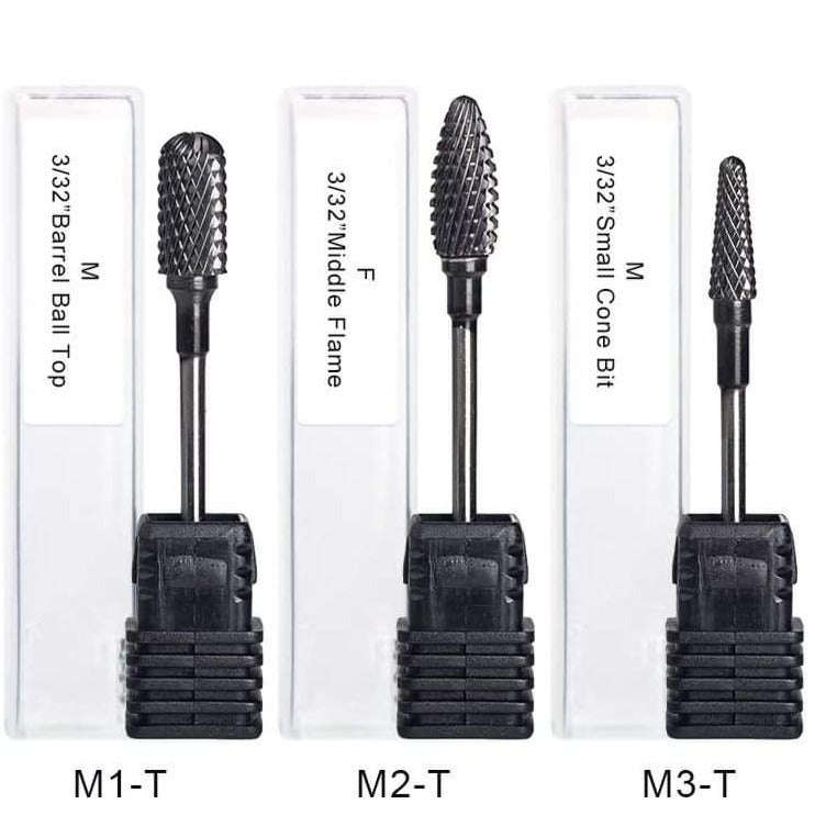 Electric Nail File/Drill Bits - Tungsten Black