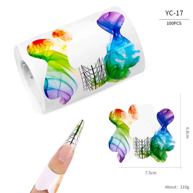 Nail Forms - Almond - Tip Sculpting Guide Stickers 100psc - YC17