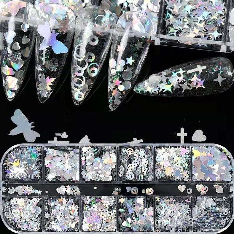 Laser Nail Decoration - 12 Grid Box