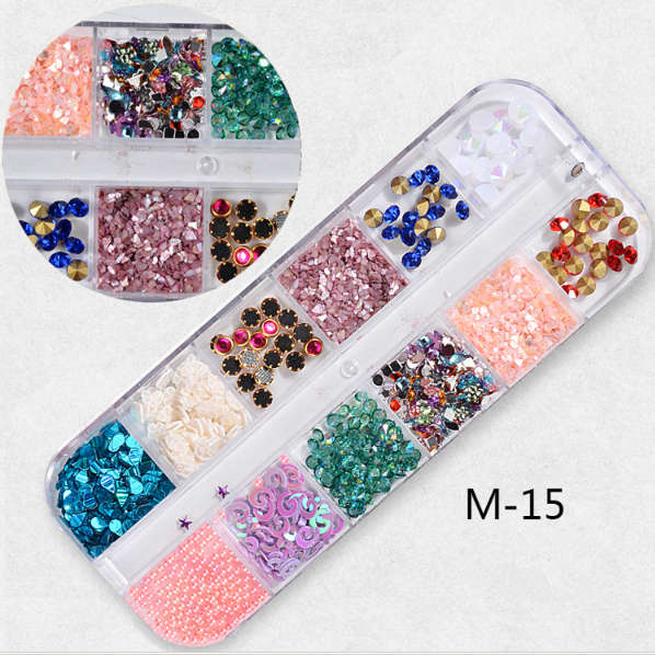 Grids Nail Decoration 12pcs