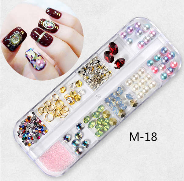 Grids Nail Decoration 12pcs