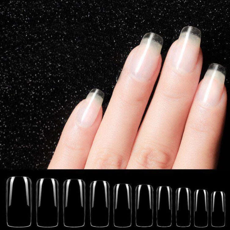 Full / Squoval - Full Cover Nail Tips - 100pcs - Box (Buy 1, Get 1 Free)