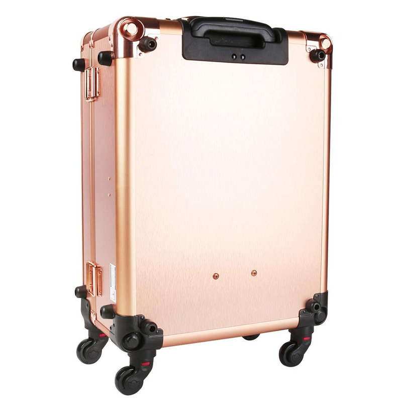 Make-up Trolley Bag/Case With Lights and Blue Tooth Speaker - Rose Gold