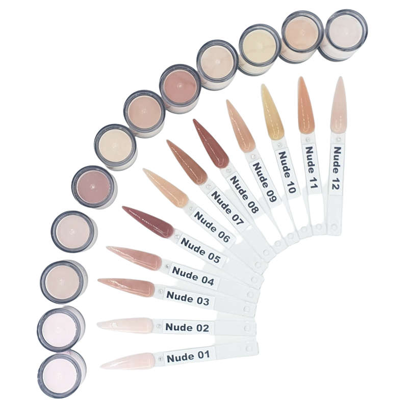 Acrylic Colour Powder - Nude Colours - 12 x 10ml