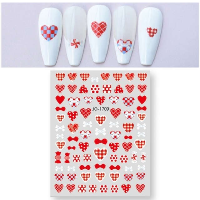 Nail Sticker - Hearts - (JO-1709)