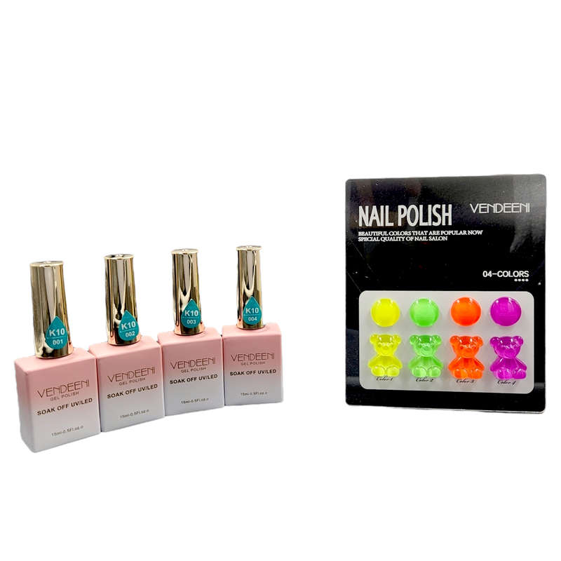 Vendeeni - UV Gel Polish - 4pcs Set - K10 - Neon