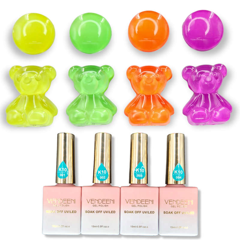 Vendeeni - UV Gel Polish - 4pcs Set - K10 - Neon