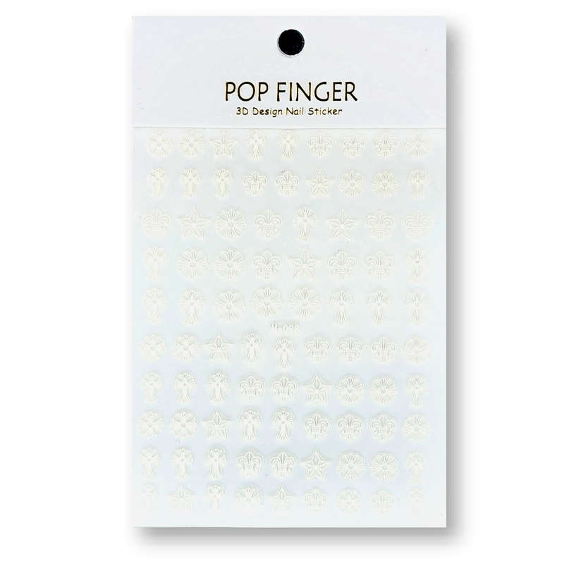 Nail Sticker - Cross Star - (ME098) White