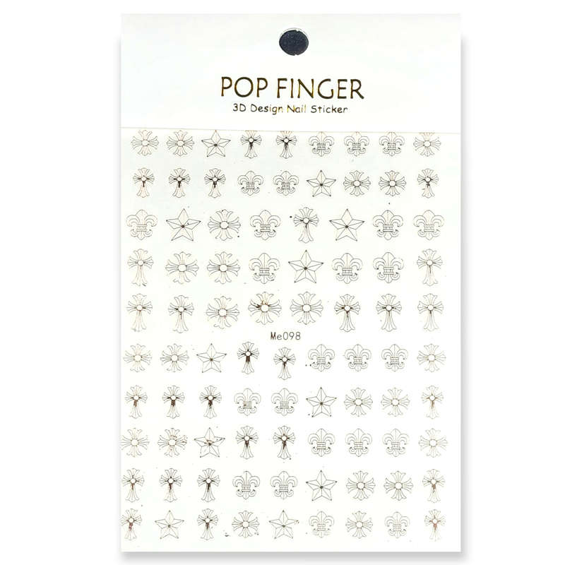 Nail Sticker - Cross Star - (ME098) Rose Gold