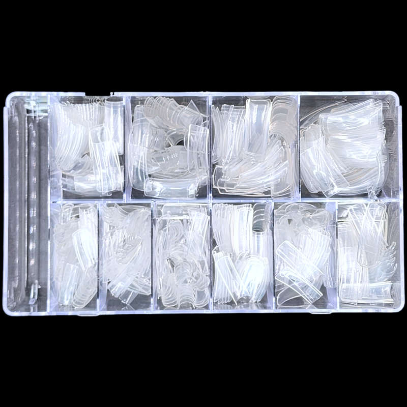 Full / Squoval - French - Nail Tips - 500pcs - Box - Clear