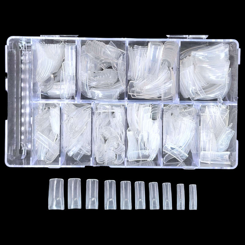 Full / Squoval - French - Nail Tips - 500pcs - Box - Clear