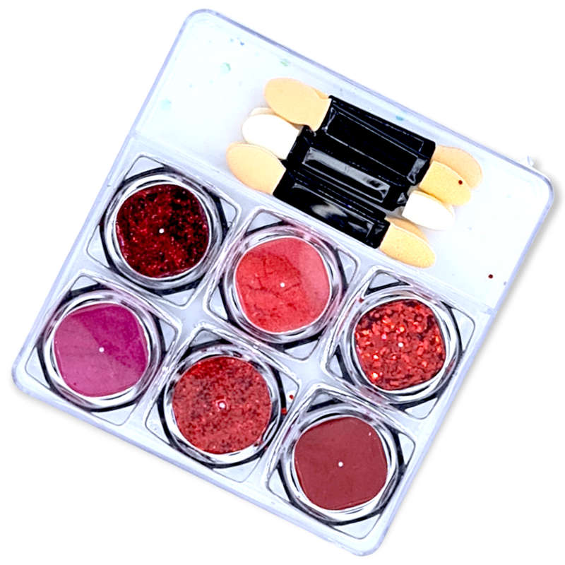 Vicovi - Chrome Powder & Glitter Set - Red - 6pcs