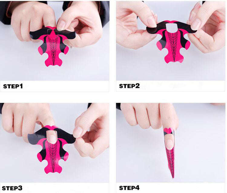Nail Forms - Stiletto - Pink Tip Sculpting Guide Stickers 300pcs