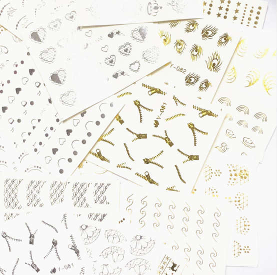 Water Slide Decals - Gold & Silver - 30pcs