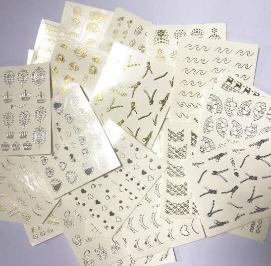 Water Slide Decals - Gold & Silver - 30pcs
