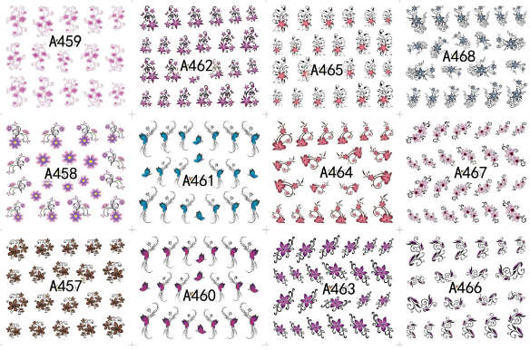 Water Slide Decals - Petal Flower 48pcs
