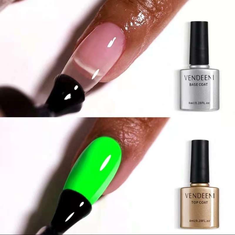 Vendeeni - UV Gel Polish - 3pcs Set - Set 9 - (BASECOAT / TOPCOAT / LATEX)