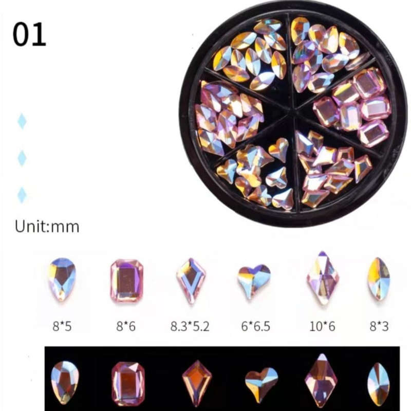 Flat Bottom Nail Decoration / Rhinestones - Wheel