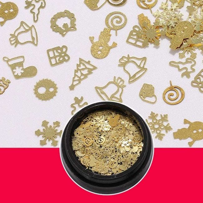 Nail Décor - Metal Gold Christmas