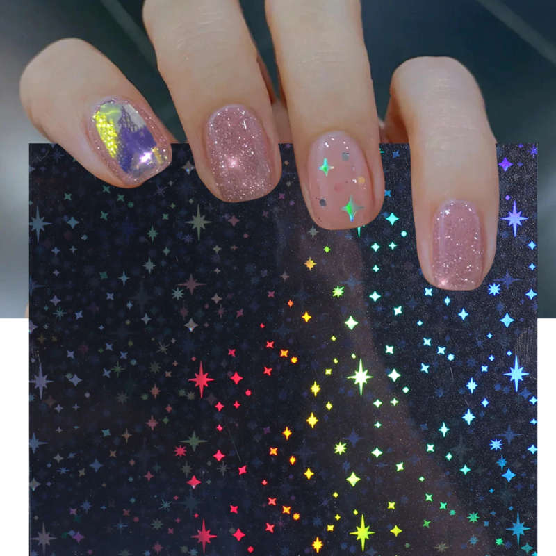 Aurora Laser Nail Sticker - Star (Buy 1, Ger 1 Free)