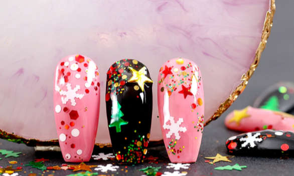 Christmas Nail Decoration - 12 Grid Box