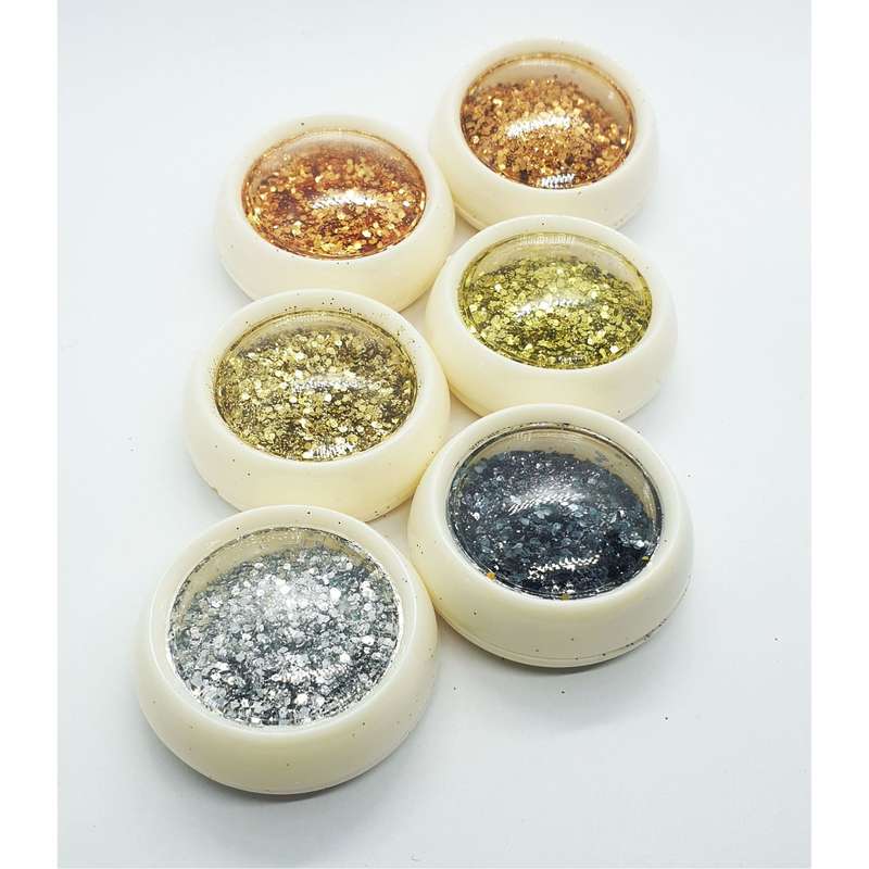 Glitter - 6pcs - Gold, Sliver & Black