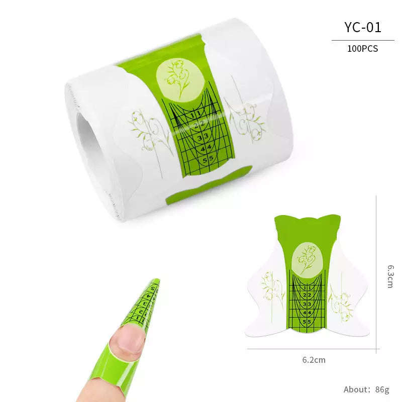 Nail Forms - Almond - Tip Sculpting Guide Stickers 100psc - YC01