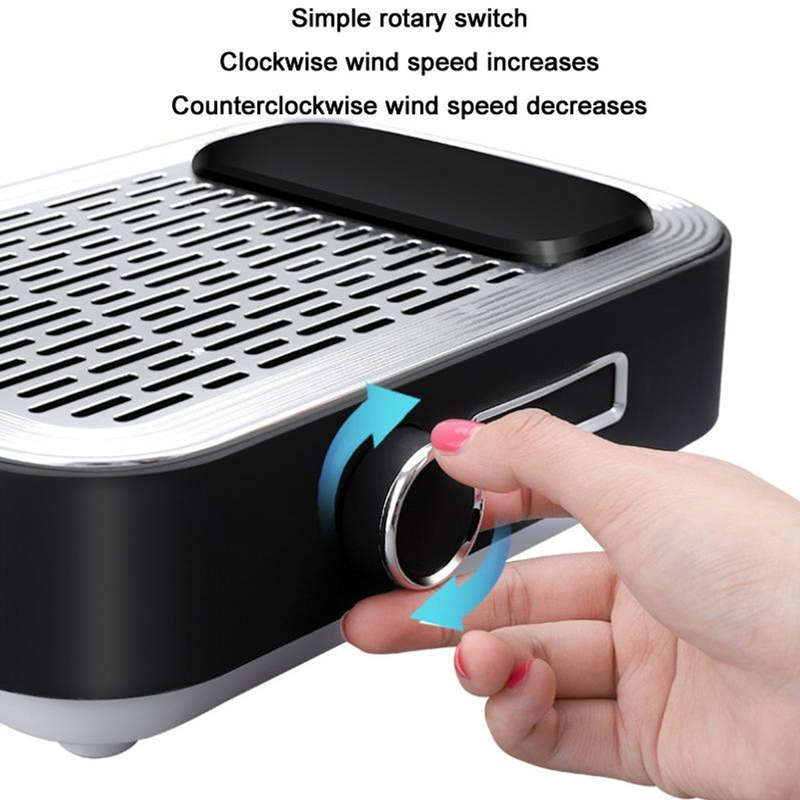 Nail Dust Collector / Manicure Vacuum Cleaner - Rechargeable & Adjustable Speed - 80w - White & S...