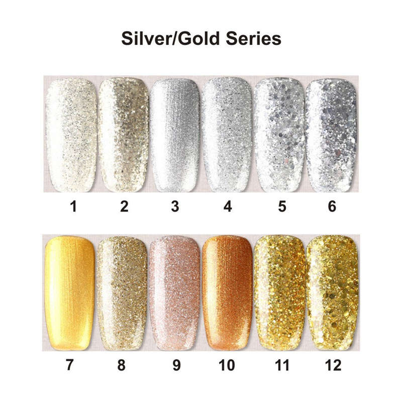 AS - UV Gel Polish - Silver/Gold Series - All 12