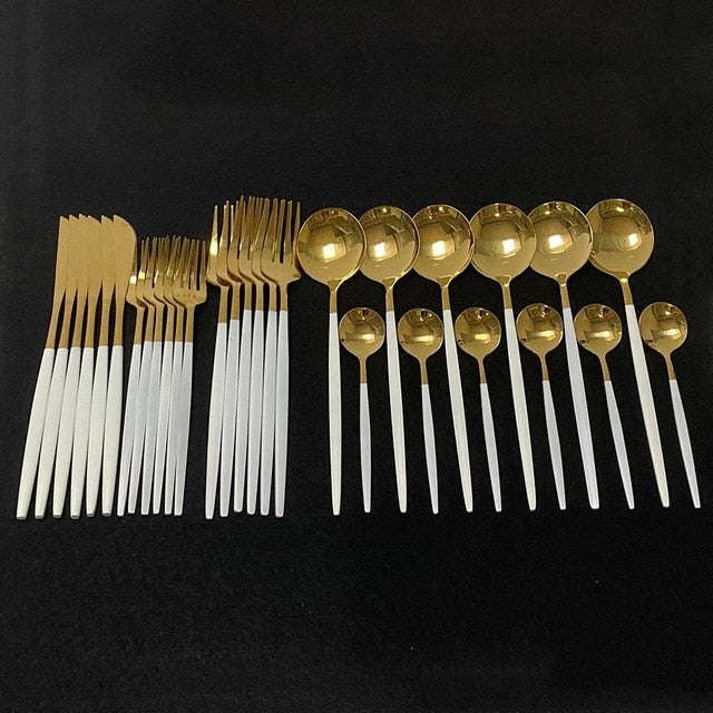 24 Gold Plating Cutlery Set - ecomstock