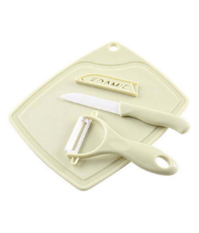 Ceramic Fruit Knives Kitchen Set - White