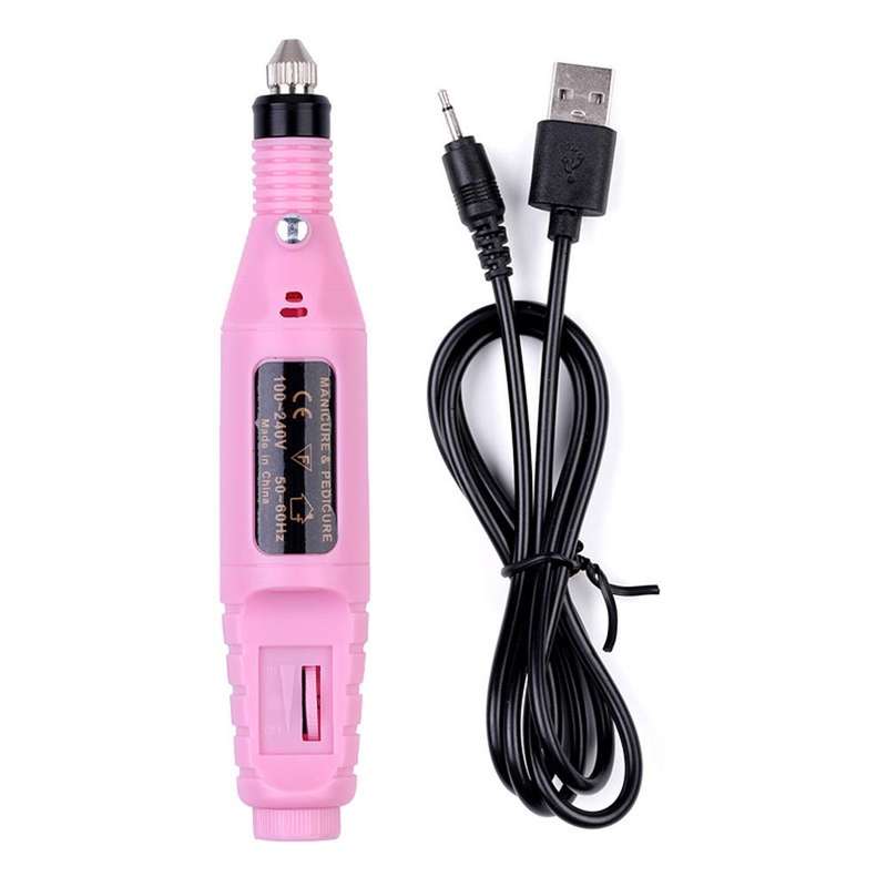 Variable Speed Rotary Nail Art Drill Carver - Pink
