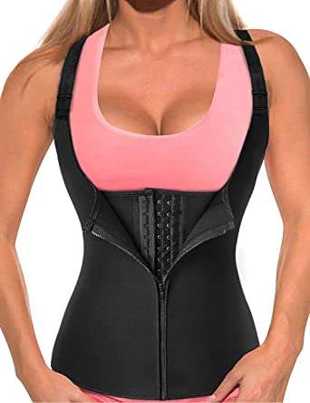 Adjustable Shoulder Strap Body Waist Cincher Vest - Black (S,M,L,XL,XXL)